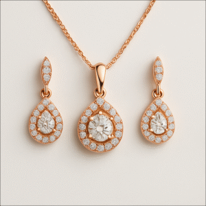 18KT Rose Gold Diamond Pendant Set – Blossom Bloom Collection