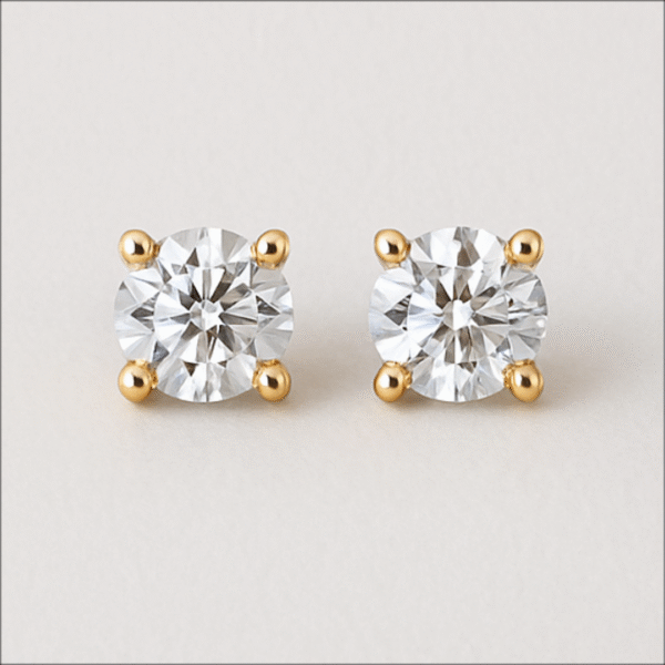 18KT Gold Diamond Stud Earrings – Noor Daily Luxe