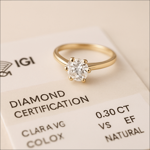 18KT Gold Solitaire Ring – Eka Classic Solitaire - Image 3