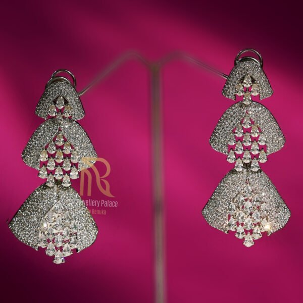 Cascading Diamond Fan Earrings