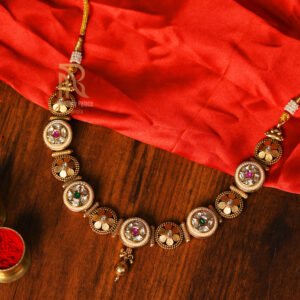 Antique Kundan Choker Necklace with Ruby & Emerald Accents