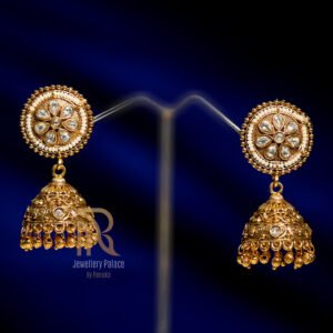 Antique Kundan Gold Jhumka Earrings