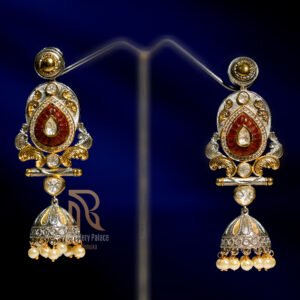 Royal Antique Kundan Temple Jhumka Earrings