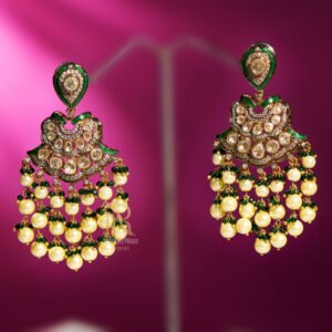 Royal Kundan Pearl Chandbali Earrings