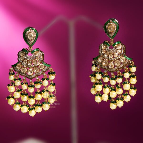 Royal Kundan Pearl Chandbali Earrings