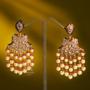Royal Pearl & Kundan Chandbali Earrings