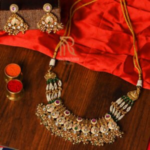 Traditional Meenakari Kundan Necklace Set with Earrings