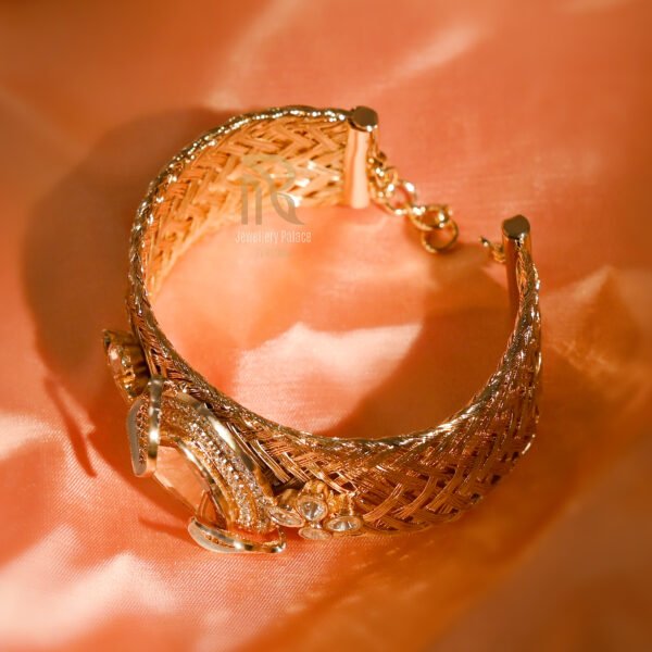 Golden Radiance Kundan Diamond Bracelet - Image 3