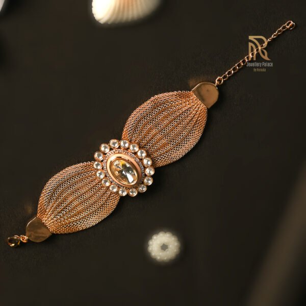 Royal Heritage Kundan Mesh Bracelet - Image 4