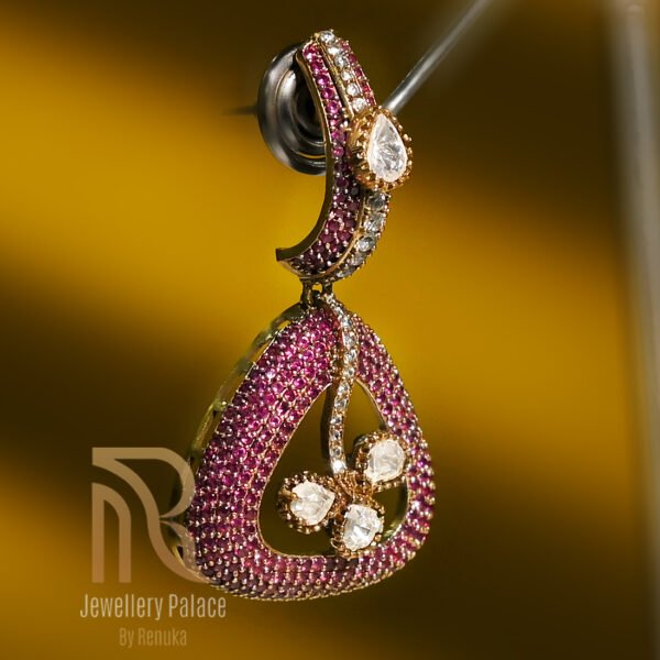 Ruby Sparkle Designer Earrings - Image 3